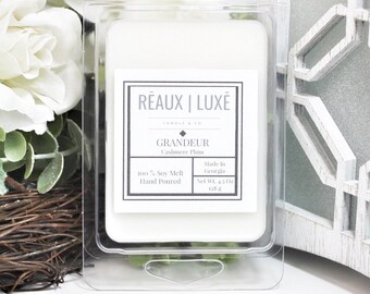 GRANDEUR • Soy Wax Melt • Cashmere Plum • Aromatherapy  • Premium Scent • Elegant Fragrance • 2.75 oz.