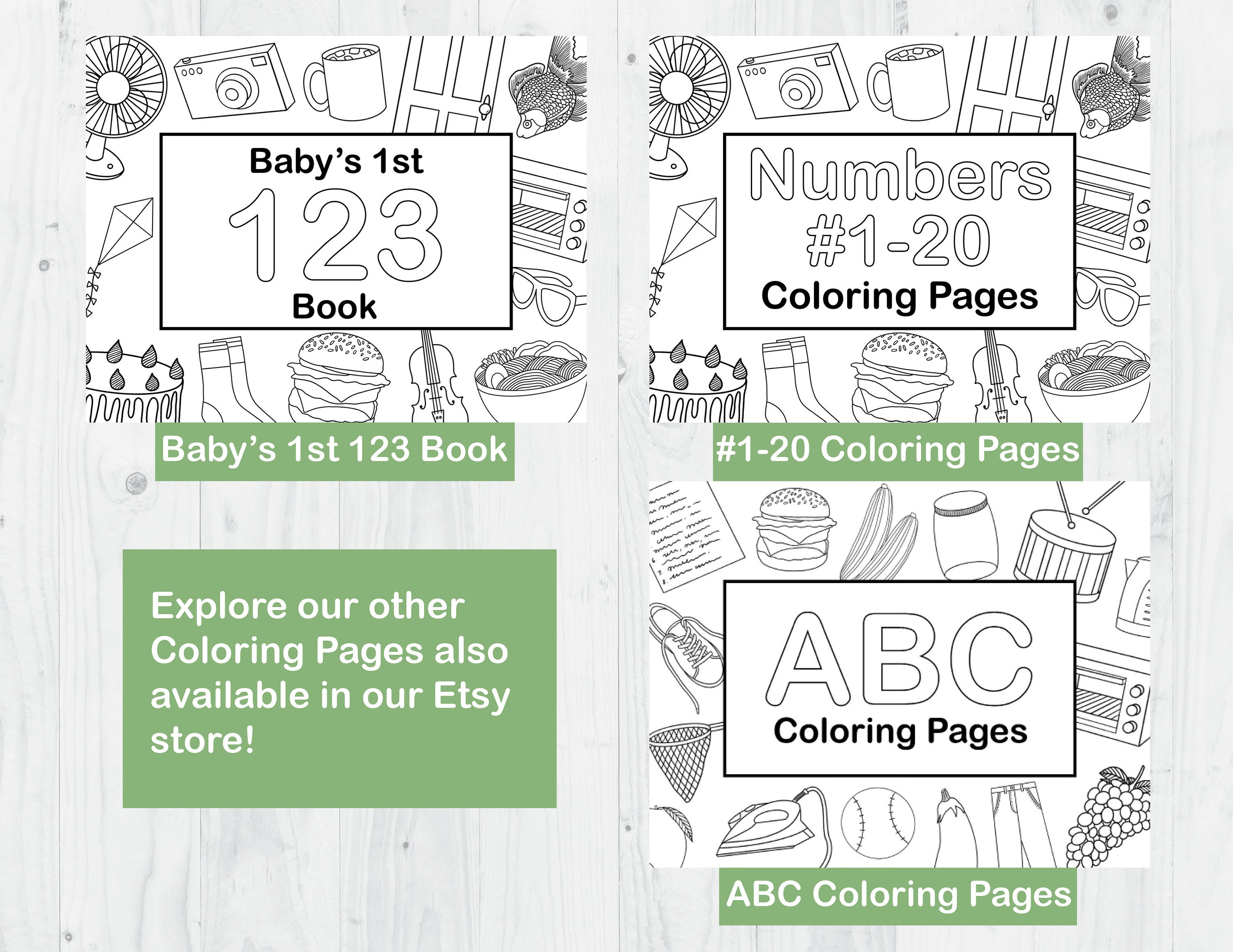 ABC Book Baby Shower Activity Coloring Pages 3 Alphabet | Etsy