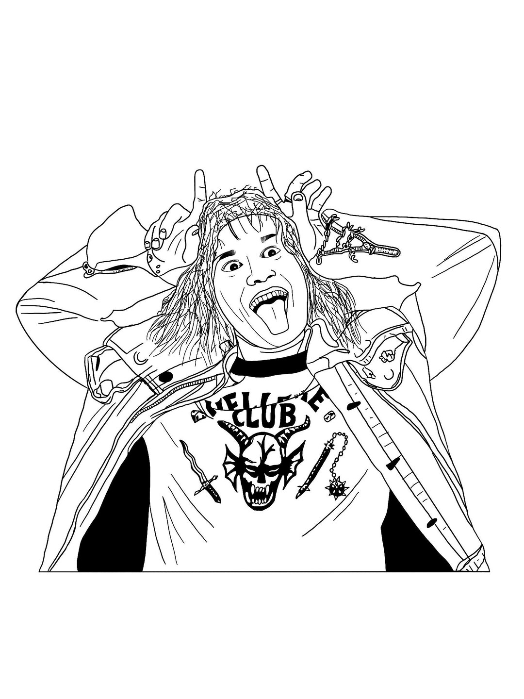 Eddie Munson Coloring Page Etsy UK