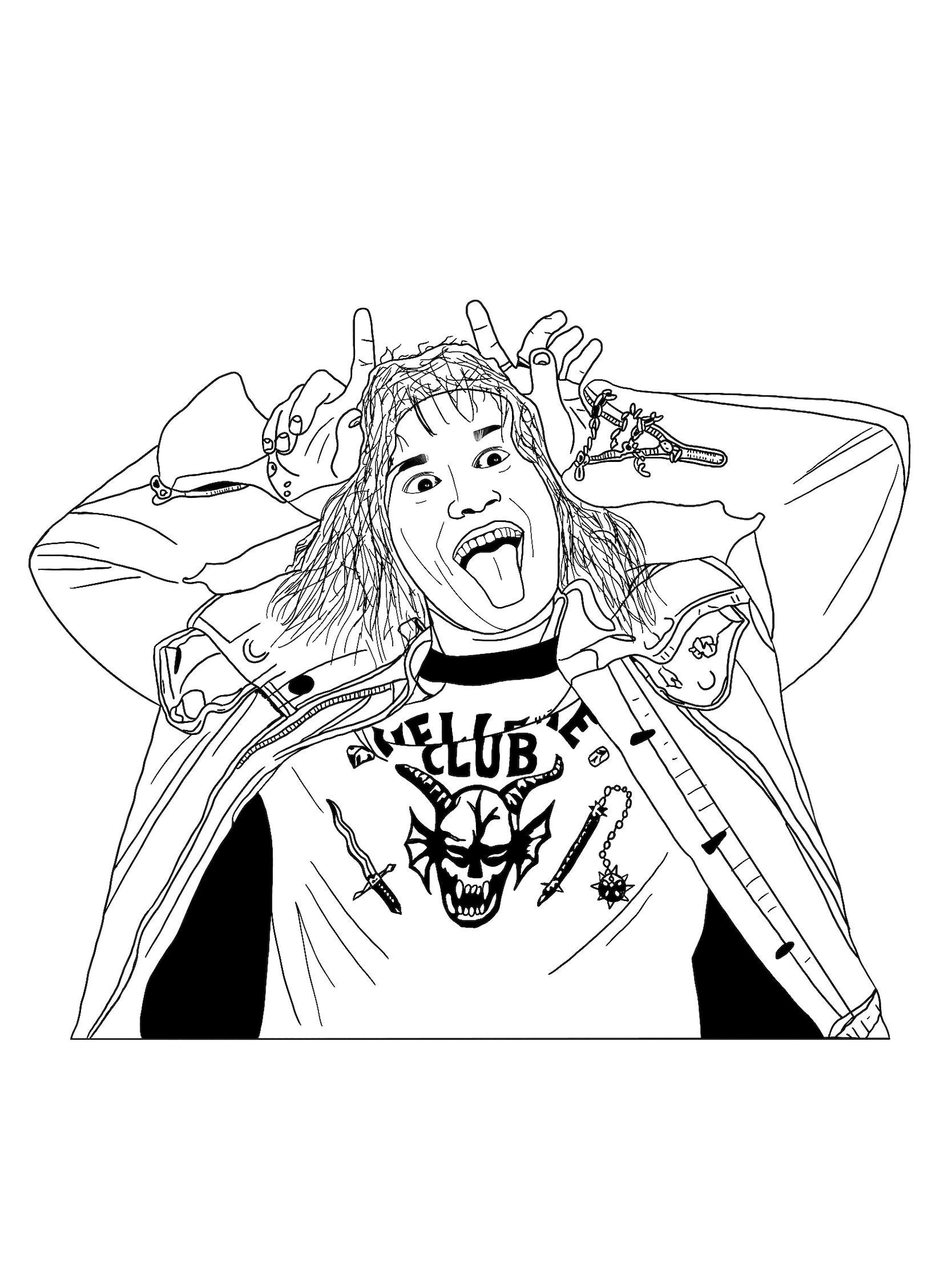 Eddie Munson Coloring Page Etsy UK