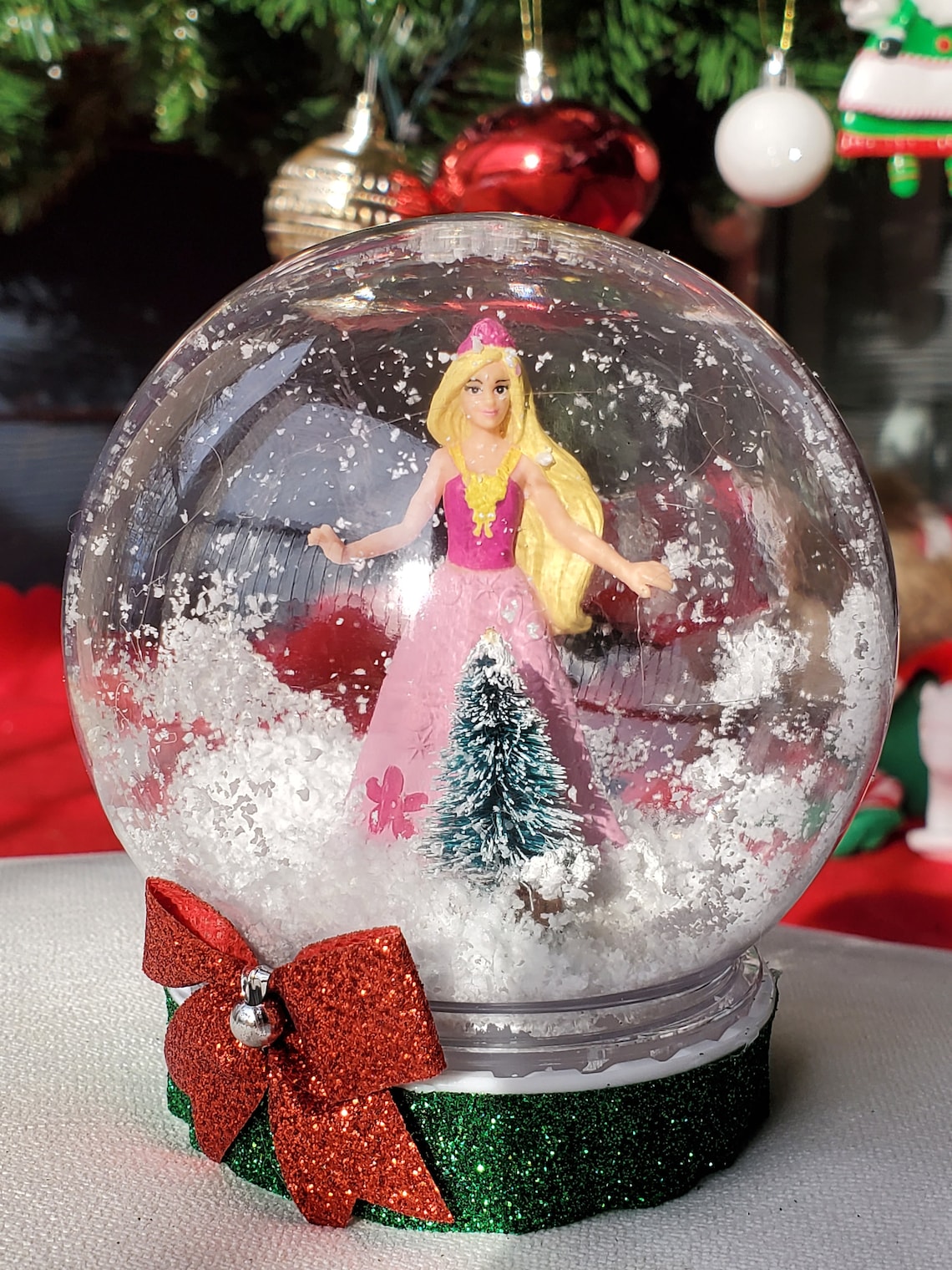 Personalizado Disney Barbie Snowglobe Flor N Fluttier Etsy