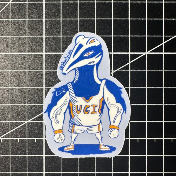 Funny UCI (Irvine) Sticker for College Students and Alumni | Vinyl Matte | Waterproof | for Journal Laptop Water Bottle  | Hand Drawn