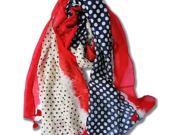 Multicolour polka dot scarf