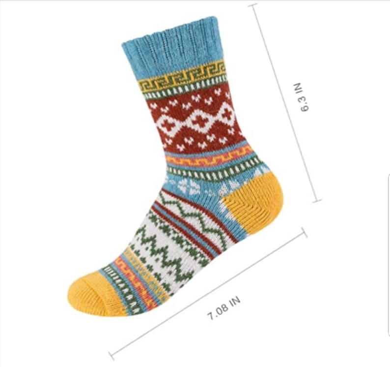 Set of 5 Pairs of Trendy Vintage Style Spring/Winter Socks Vintage Socks. Free Delivery, Next shipping. image 3
