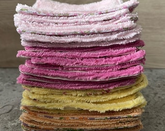 Herbruikbare make-up removerdoekjes gemaakt van Oeko-Tex gecertificeerde bamboe badstof - Wasbare make-up pads - Handgemaakte gezichtsdoekjes