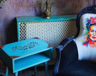 Turquoise Colour  Side Table  -Vintage Style - Bed Side Table - Tea Table -Coffee Table-End Table  -Night Stand Table