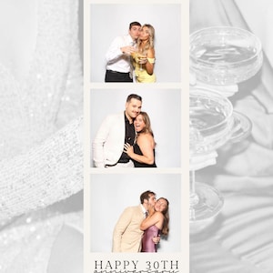 Modern Minimalist Photo Booth Anniversary Strip template 2x6. Editable, Instant Download, Canva Template, Photo Booth Digital Template