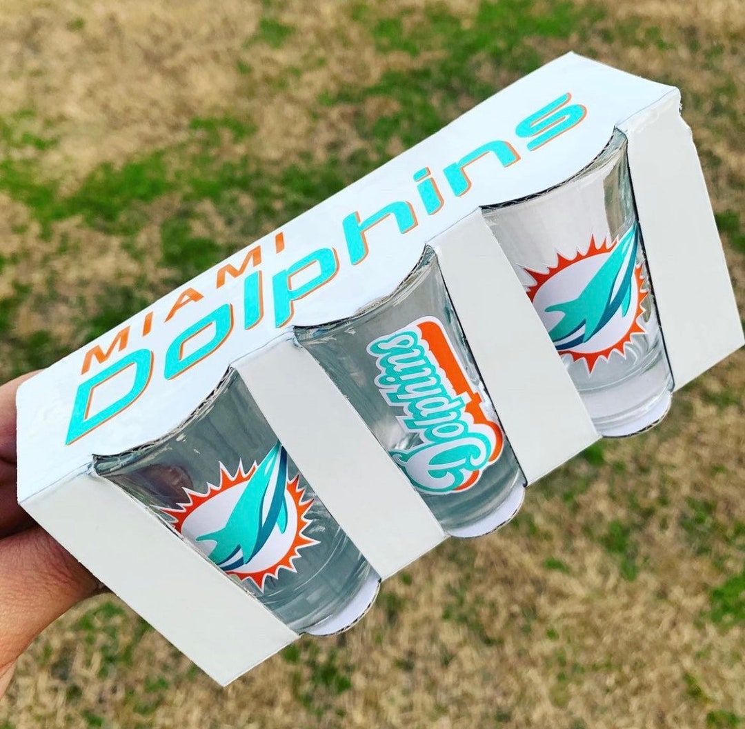Miami Dolphins Shot Glass Set Miami Shot Glass Set Dolphins Shot Glass