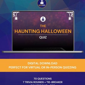 Cuestionario de Halloween / Juego de fiesta virtual (PowerPoint y PDF)