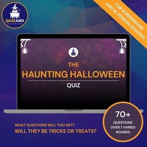 Halloween Quiz 2023 | Virtual Halloween Game | Pub Quiz | PowerPoint and PDF | Customisable | Perfect for Zoom, Family Party & Game Night