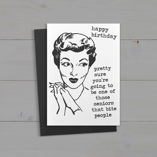Funny Birthday Cards for Seniors Etsy