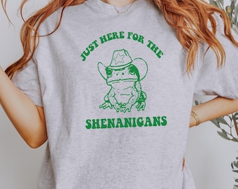 Just here for the shenanigan's inappropriate St Patrick's, Snake Saturday t shirt, funny unisex t shirt, St Patrick's Day t shirt