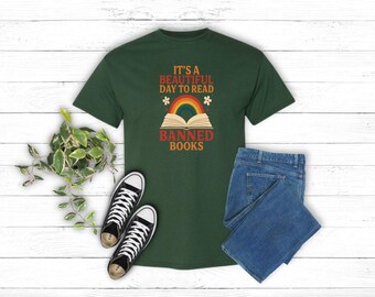 It's a beautiful day to read banned books t-shirt, banned books t shirt