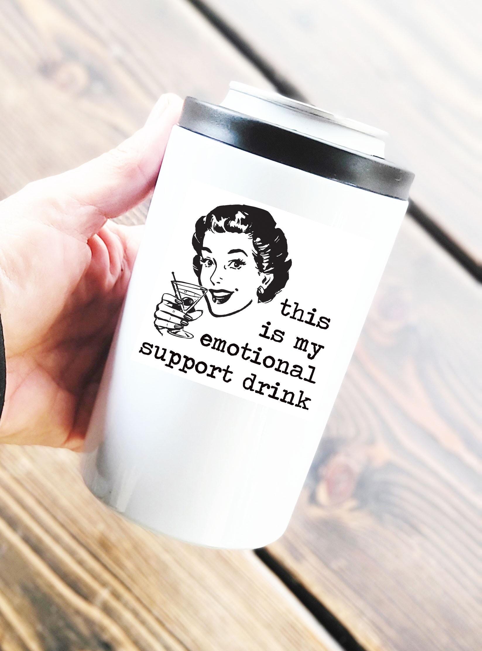 Funny Emotional Support Beverage Can/Bottle Koozie – New Updated Version, USA Made