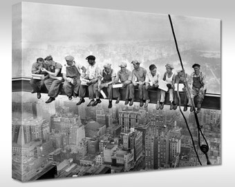 Tableau sur toile Déco murale Déjeuner au sommet d'un gratte-ciel New York Pause déjeuner sur un gratte-ciel