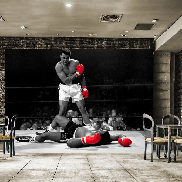 Papier peint photo papier peint intissé sport d'arts martiaux Muhammad Ali boxeur américain avec pâte
