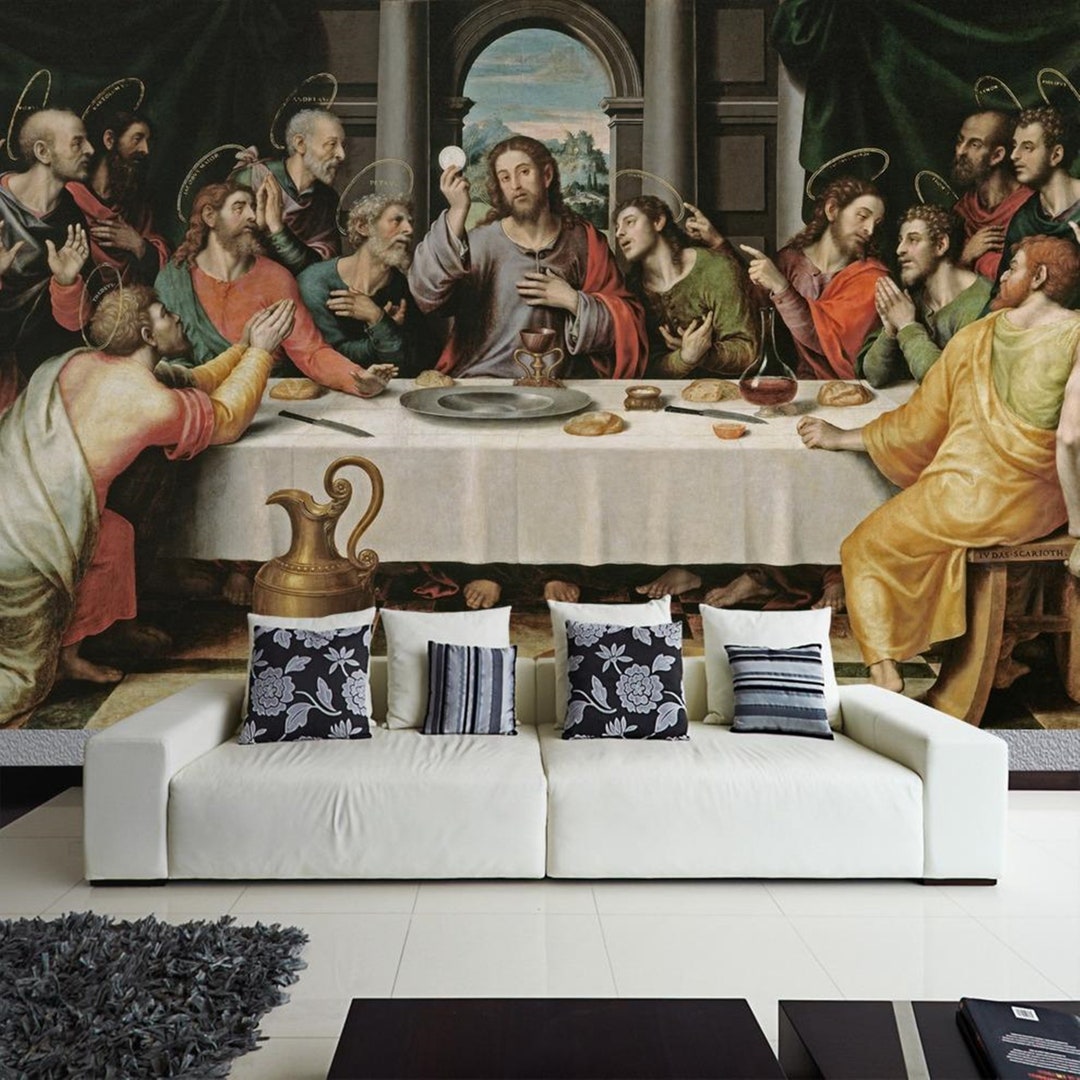 Runa Art Tableau Décoration Murale Collage Leonardo Da Vinci 120x80 Cm - 3 Panneaux Deco Toile