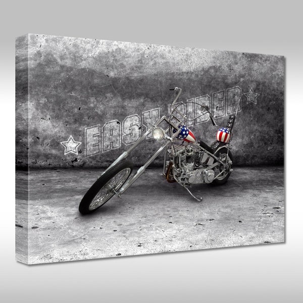 Leinwandbild Canvas Print Wandbild Leinwanddruck Kraftrad Chopper Harley Motorrad Easy Rider Cinema Film Kino legend of freedom free people