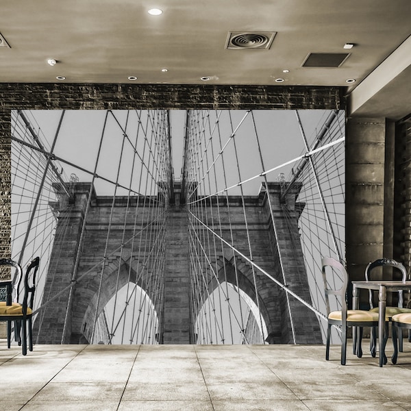 Fototapete Vlies Tapete Brücke Architektur Städte Brooklyn Bridge New York City inkl. Kleister