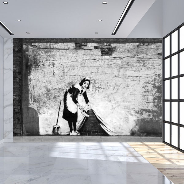 Photo wallpaper non-woven wallpaper graffiti street art street art Banksy mural maid incl. paste