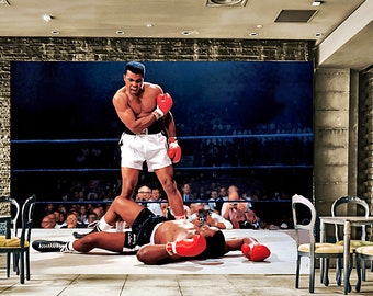 Fototapete Tapete.Self-adhesive.Strukturelles Vinyl.Vlies (Non-woven).Papier.USA Sport Muhammad Ali vs. Sonny Liston Boxer.Kleber enthalten