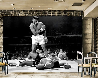 Fototapete Tapete.Self-adhesive.Strukturelles Vinyl.Vlies (Non-woven).Papier.USA Sport Muhammad Ali vs. Sonny Liston Boxer.Kleber enthalten