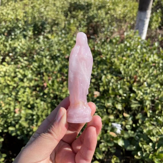 Rose Quartz Virgin Mary Carving: Crystal Healing Sculpture - Etsy Rose Quartz Virgin Mary Carving: Crystal Healing Sculpture - Etsy