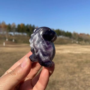 Cute Dream Amethyst Dinosaur Carving|Crystal Animal Dinosaur Sculpture|Energy Stone|Healing Crystal Dinosaur Gift for Women and Kids