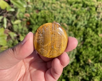 Hand Carved Tiger Eye Stone: Crystal Animal SculptureCrystal Decor