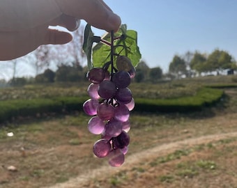 Hand Carved Fluorite Grape Shape Carving|Crystal Grape Sculpture Healing Crystal|Crystal Fluorite Carvings Gift for Kids Men and Women #02