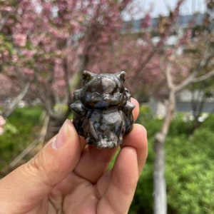 Lovely Crystal Fox Carving|Crystal Healing Carving|Crystal Animal Nine-Tailed Fox Sculpture|Energy Stone Fox Gift for Women and Kids #01