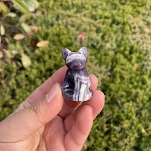 Natural Crystal Dream Amethyst Dog Carving|Crystal Animal Dog Sculpture Unique Crystal Gift for Kids and Women|Crystal Healing Carving