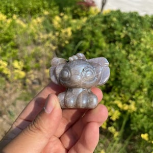 Lovely Flash Moonstone Stitch Carving|Healing Crystal|Crystal Monnstone Stitch Statue|Energy Stone|Crystal Stitch Gifts for Women and Kids B