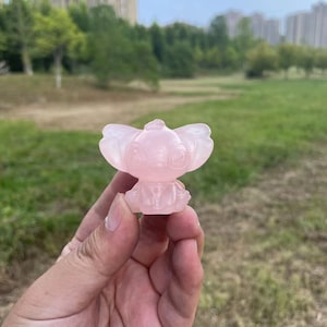 Rose Quartz Stitch Carving|Healing Crystal|Crystal Rose Quartz Stitch Sculpture Carvings|Energy Stone|Crystal Gifts for Her and Kids #B