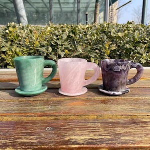 Hand Carved Dream Amethyst Cup Carving|Crystal Cup Set|Crystal Coffee Mug|Rose Quartz Cup|Gemstone Cup|Crystal Cup Gift for Women and Men