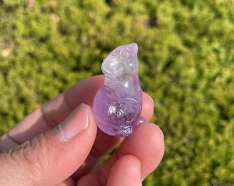 Cute Amethyst Mouse Carving|Healing Crystal Carving|Stone Mouse Carving|Crystal Animal Mouse Sculpture|Crystal Gift for Women and Kids