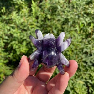 Handgeschnitzte Traum Amethyst Spinne|Heilkristall|Kristall Spinne Statue|Energie Stein Schnitzerei|Kristall Spinne Geschenk für Frauen und Männer