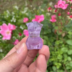 Hand Carved Amethyst Lady Body Carving|Healing Crystal Energy Stone|Crystal Lady Body Sculpture|Crystal Amethyst Gift for Women Kids and Men