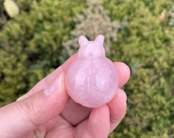 Rose Quartz Beetle Carving: Healing Crystal SculptureCrystal Decor