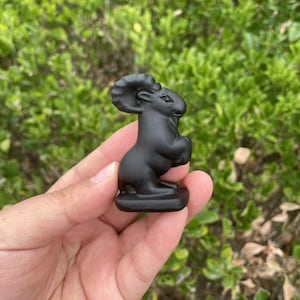 Black Obsidian Goat Carving|Healing Crystal Sculpture|Stone Carving|Crystal Animal Goat Sculpture|Crystal Gift for Women and Kids