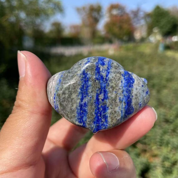 ラピスラズリのカバ彫刻：クリスタル動物像、室内装飾 - Etsy 日本