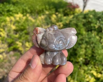 Moonstone Stitch Carving: Healing Crystal Statue