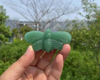 Green Aventurine Bee Carving: Healing Crystal SculptureCrystal Decor
