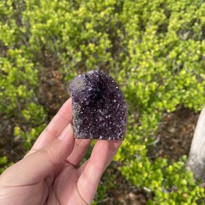 Natural Amethyst Raw Carving | Standing Amethyst Geode Quartz Cluster | Crystal Specimen Energy Healing | Gift for Men and Women #01