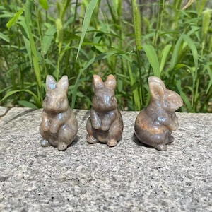 Lovely Moonstone Rabbit Carving|Crystal Moonstone Animal Bunny Statue|Crystal Rabbit|Crystal Bunny Gift for Her and Kids Crystal Home Decor