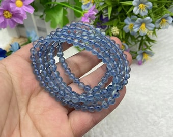 Natürliches Aquamarin-Kristallarmband: Dehnbarer Heilschmuck