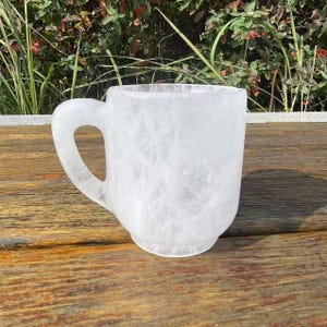Hand Carved Clear Quartz Cup Carving|Reiki Healing Spiritual Crystal Cup|Crystal Coffee Mug|Crystal Cup Gift for Women and Men|Home Decor