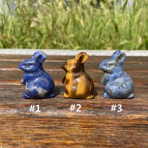 Schöne Lapis Lazuli Kaninchen schnitzen|Kristallhasen schnitzen|Tiger Augen Tier Häschen Statue||Kaninchen Geschenk für Sie und Kinder Wohnkultur