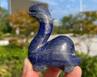 ラピスラズリの恐竜彫刻：クリスタル動物像 - Etsy 日本