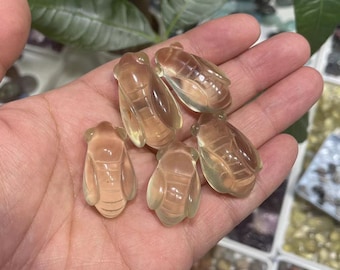 Citrine Bee Carving: Natural Healing Crystal StatueCrystal Decor